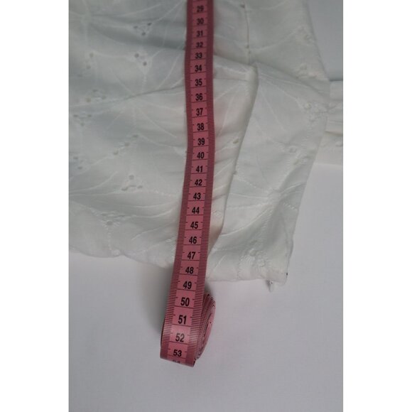 Lulus White Embroidered A-Line Dress With Tie Straps & Zipper Closure XL Cotton/ - Picture 9 of 9